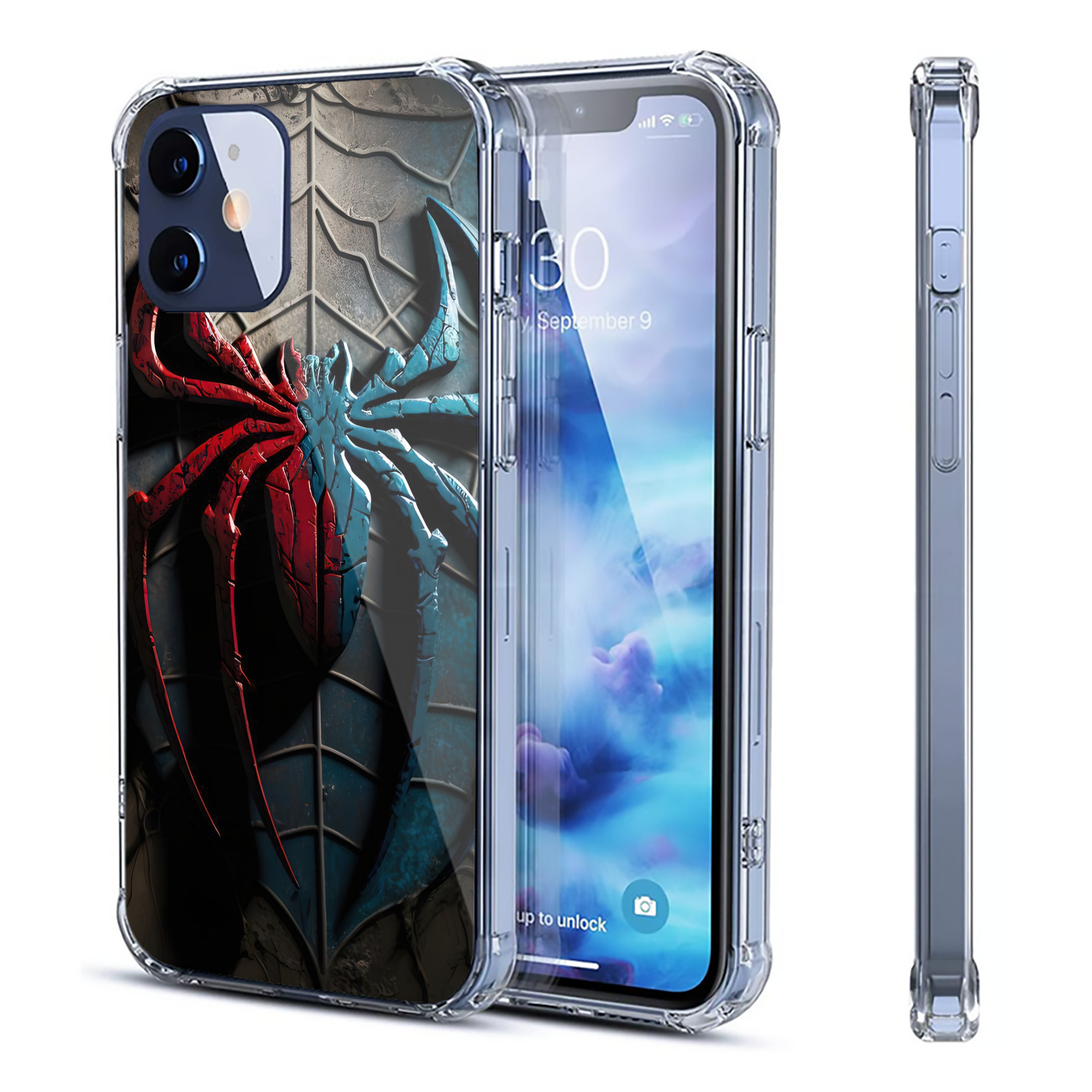 （画像用） Spider Man スパイダーマン 【iPhone 12シリーズ対応】透明スマホケース（クリアソフトケース）